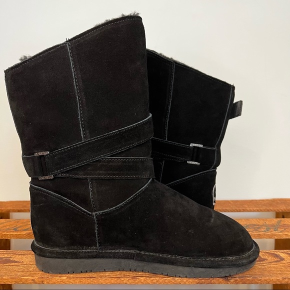 Bearpaw Prim III NeverWet Black Wool Blend Shearling Lined Suede Boots W… - Picture 4 of 10